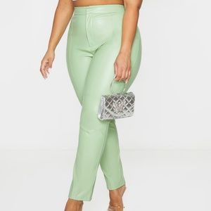 PU straight leg pants